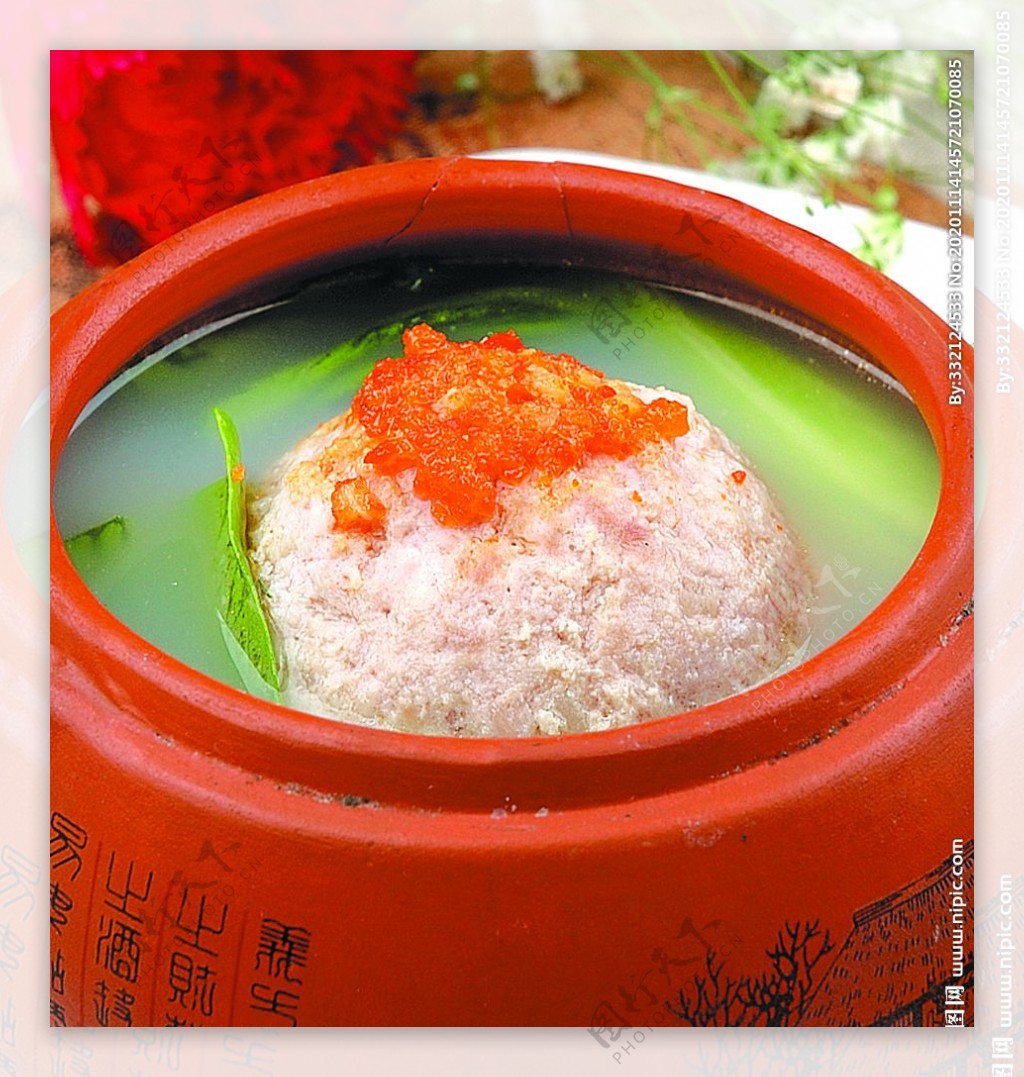 豫菜蟹粉狮子头图片