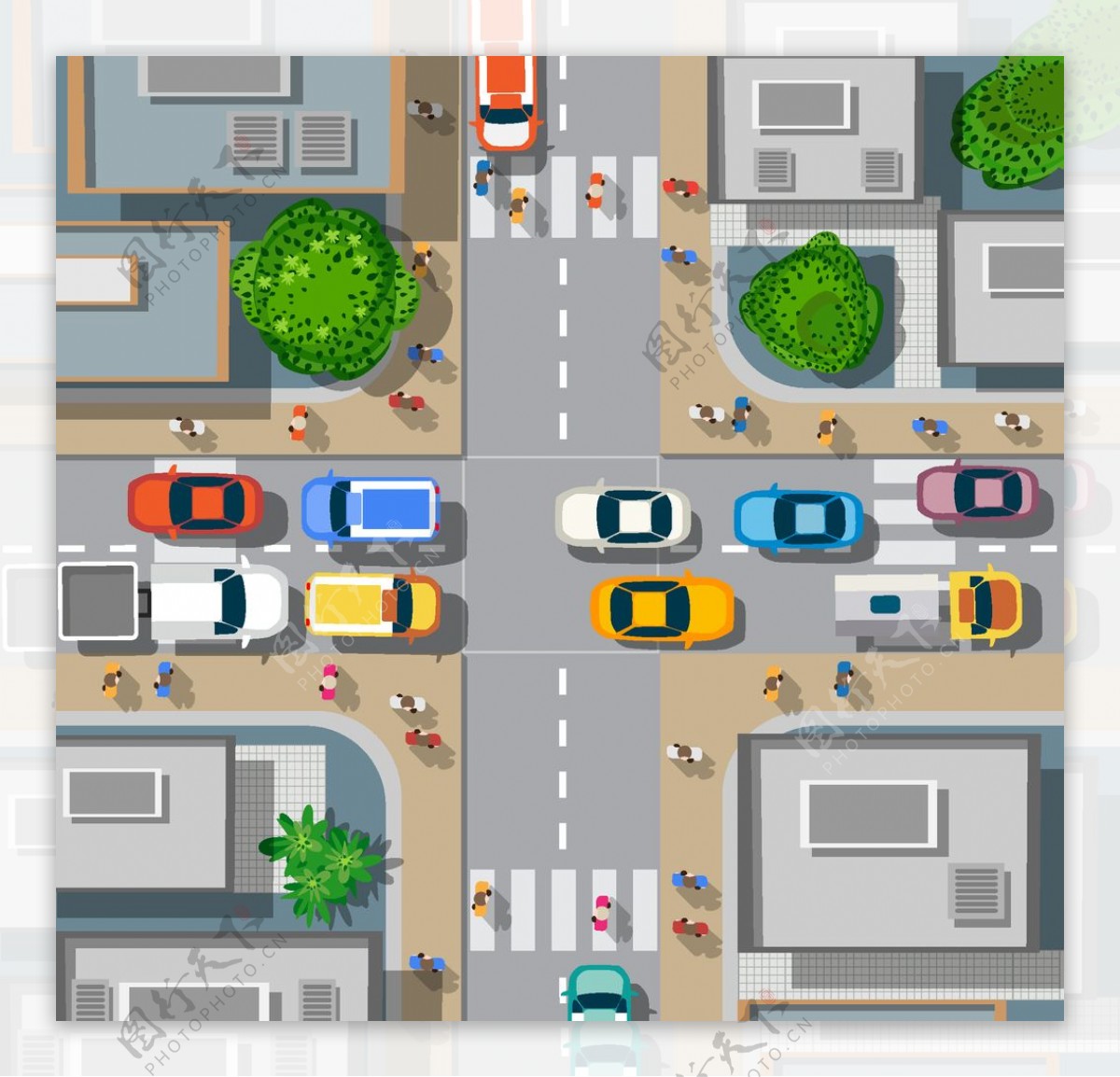 城市交通插画图片
