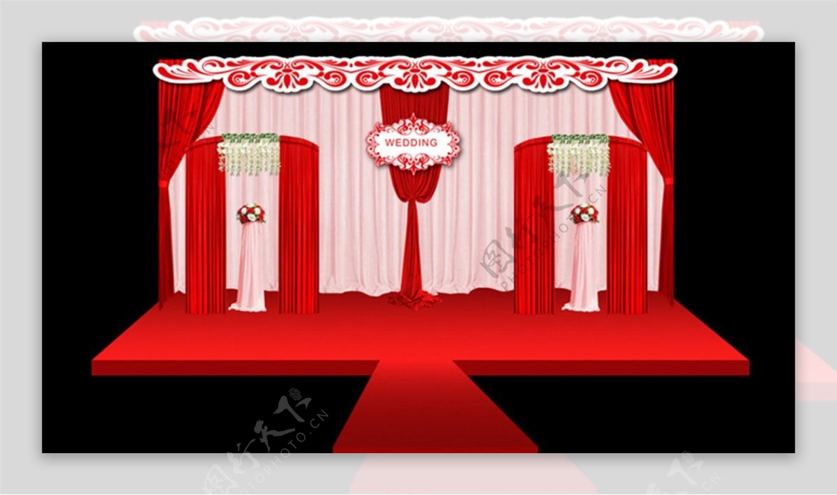 婚礼现场舞台迎宾区场景布置图片