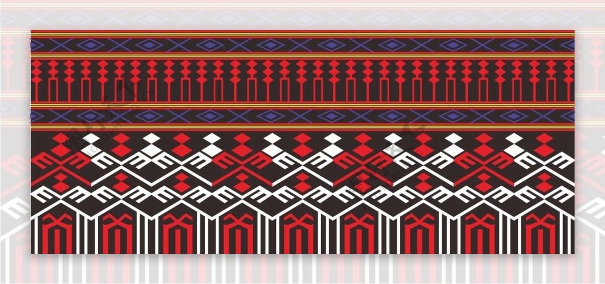 少数民族黎族织锦纹样矢量素材图片