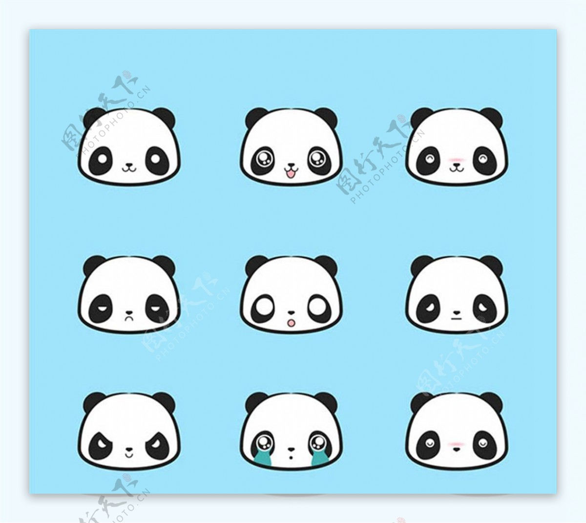 可爱熊猫头像矢量图片