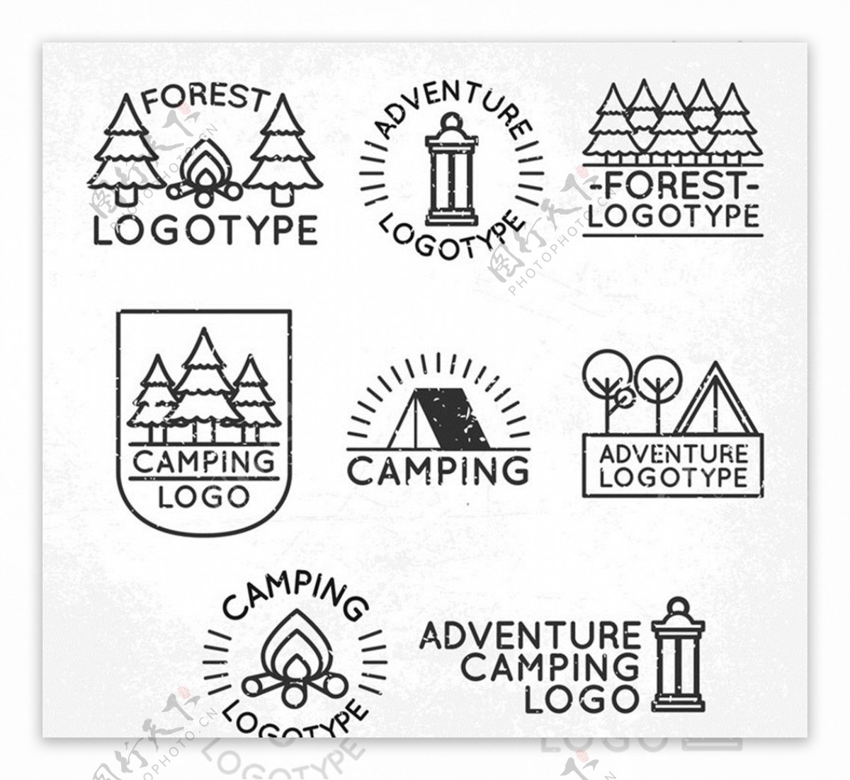 森林野营标志图片