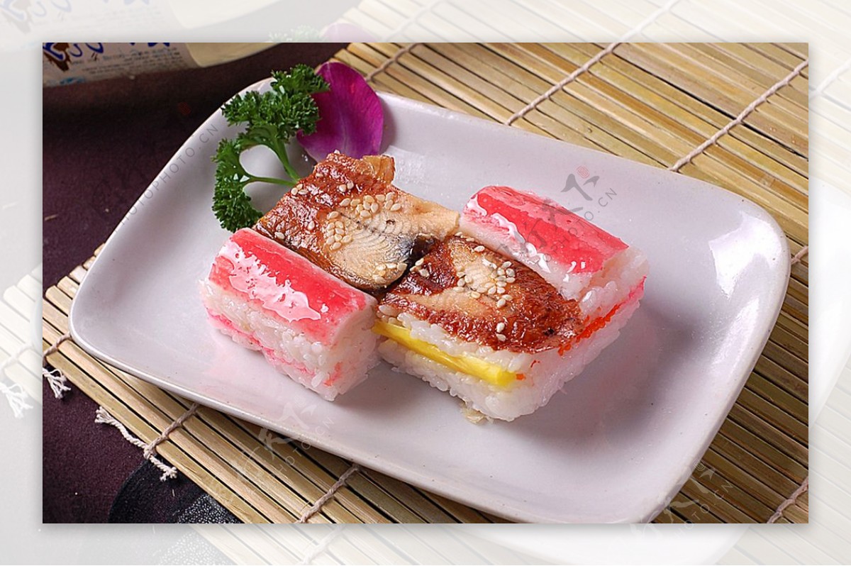 寿司类鳗鱼箱寿司图片