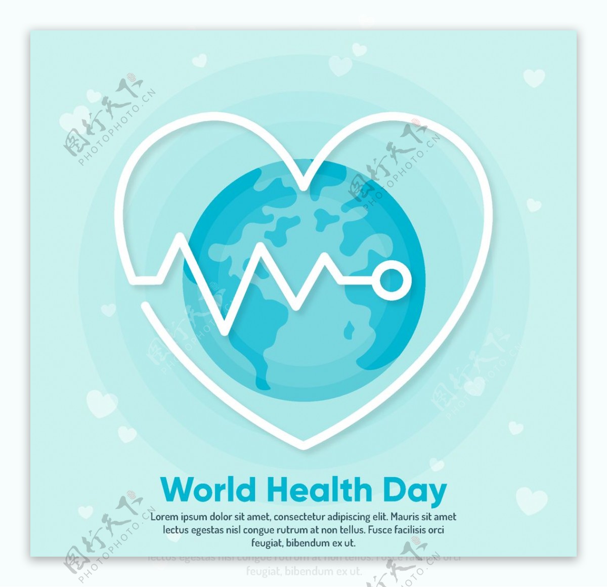 世界健康日海报背景矢量图片