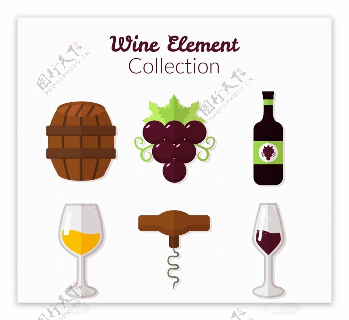 葡萄酒元素图标图片