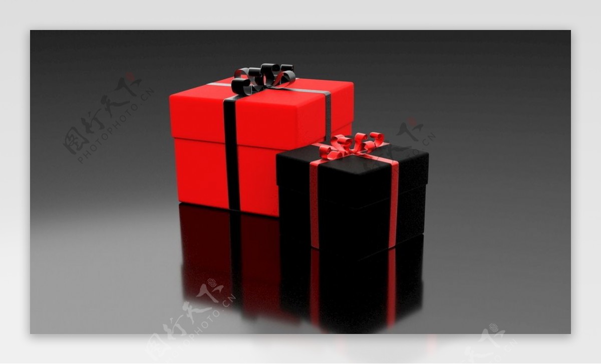 红色黑色礼品盒图片