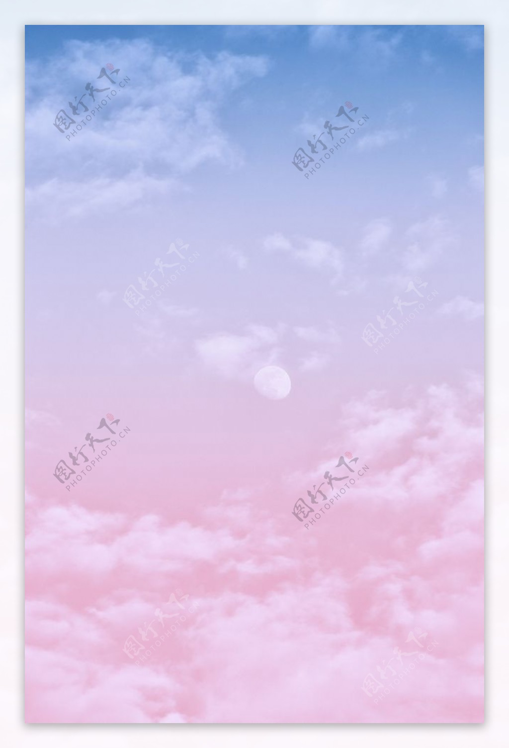 蓝粉色天空图片