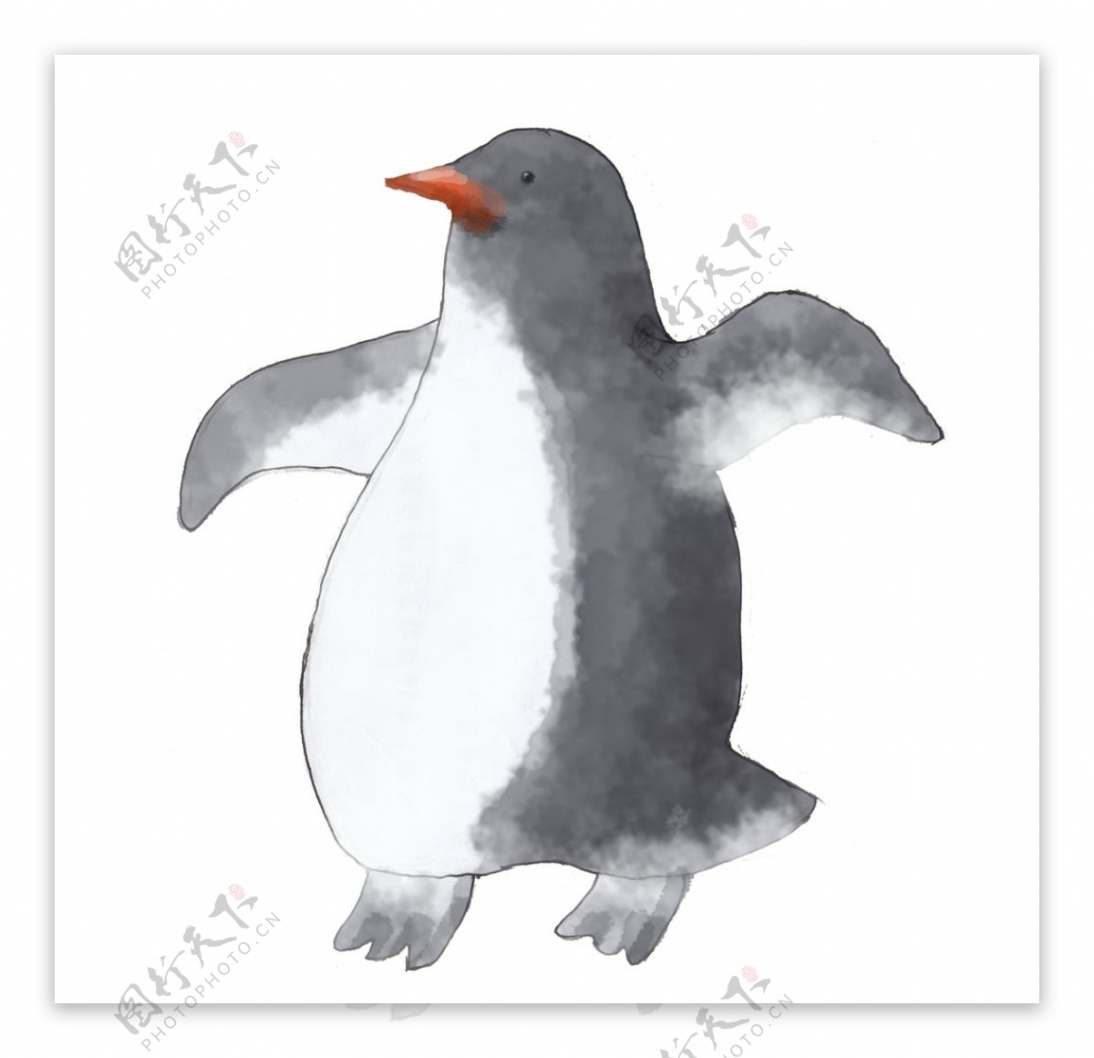 手绘企鹅素材图片