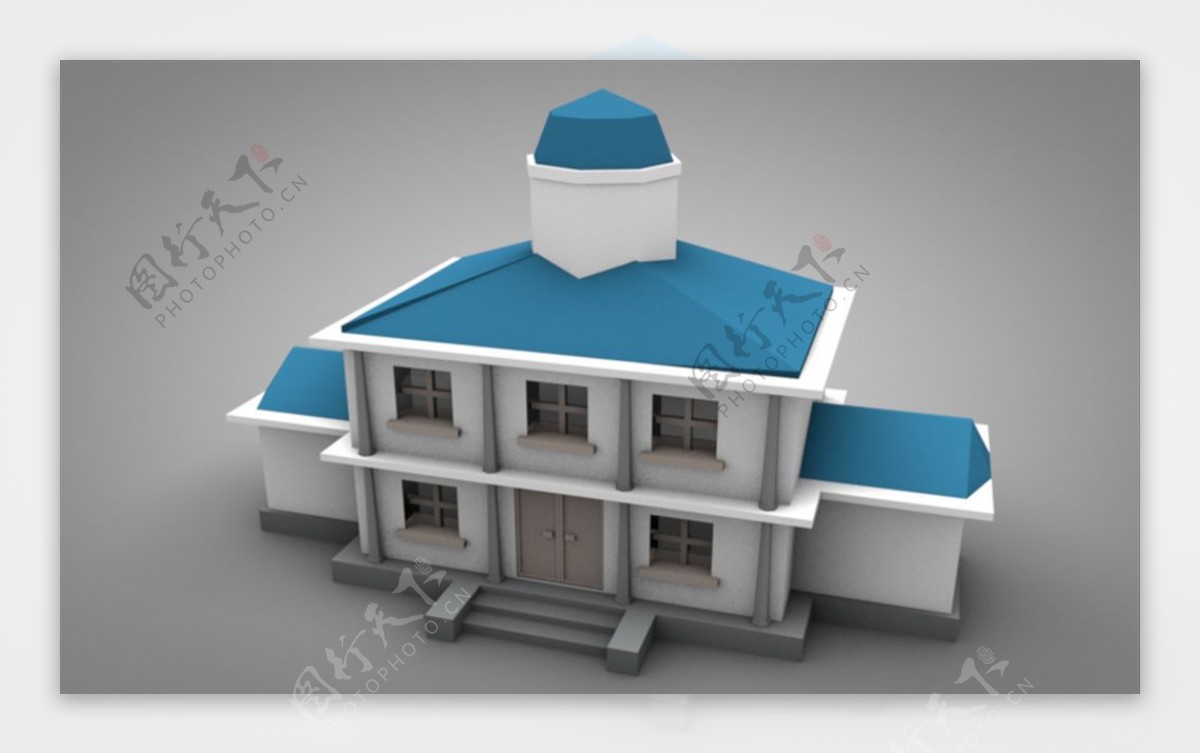 C4D模型大楼建筑房子别墅图片