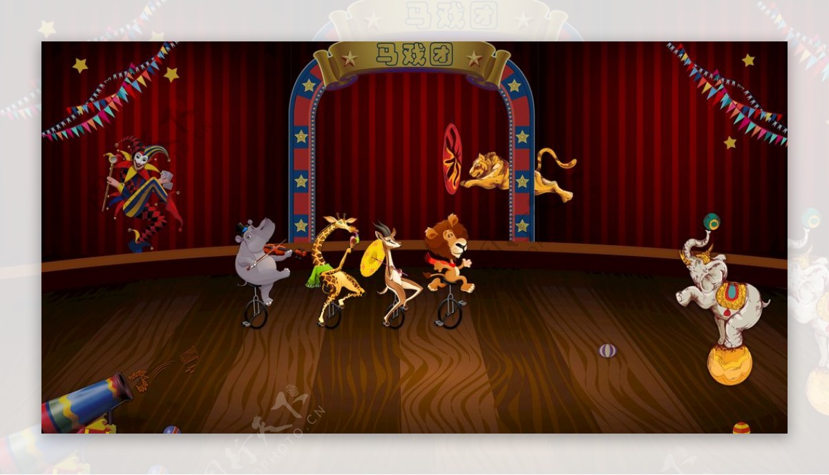 马戏团舞台背景图图片