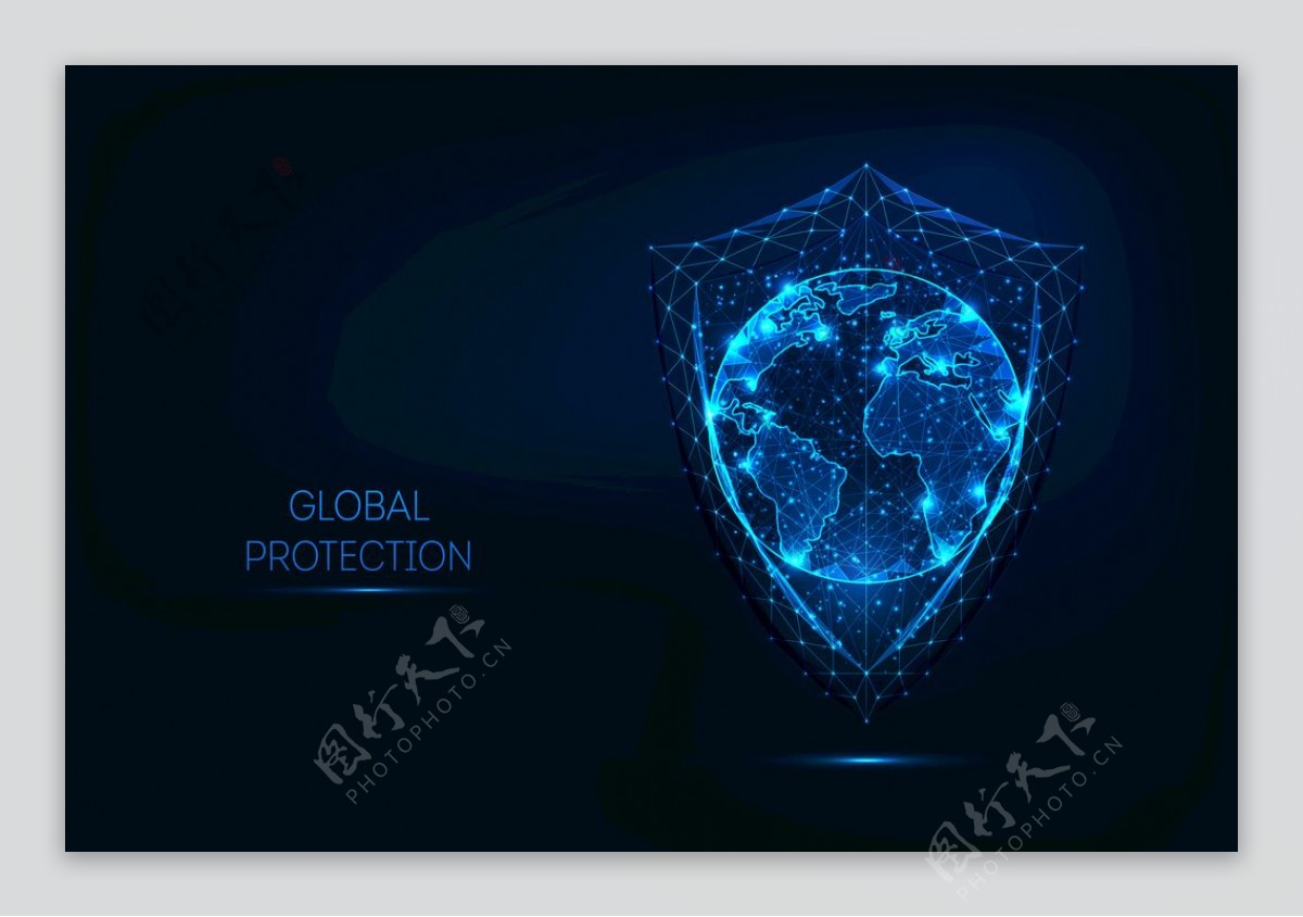 概念地球盾牌安全杀毒软件图片