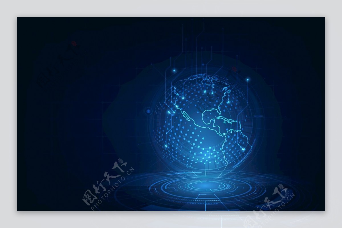 科技地球蓝色世界网络EPS模板图片