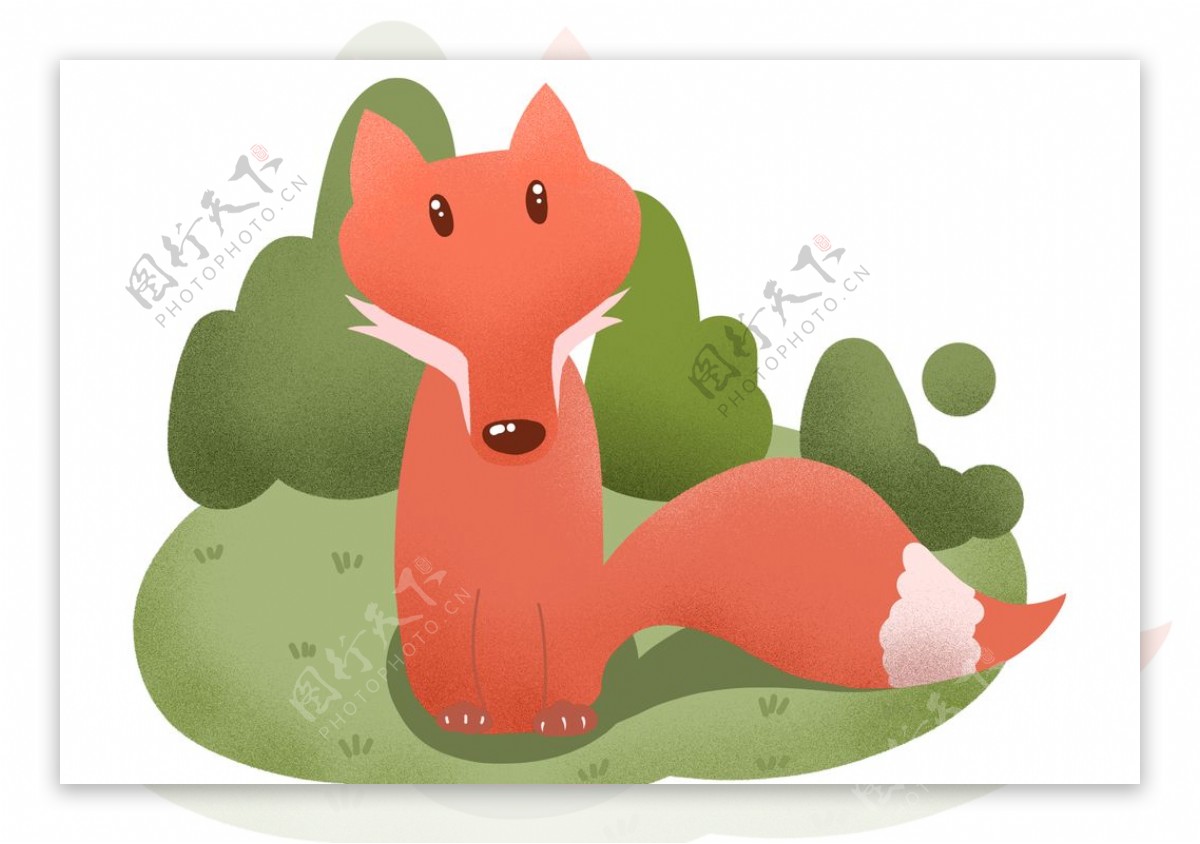 卡通手绘小狐狸图片