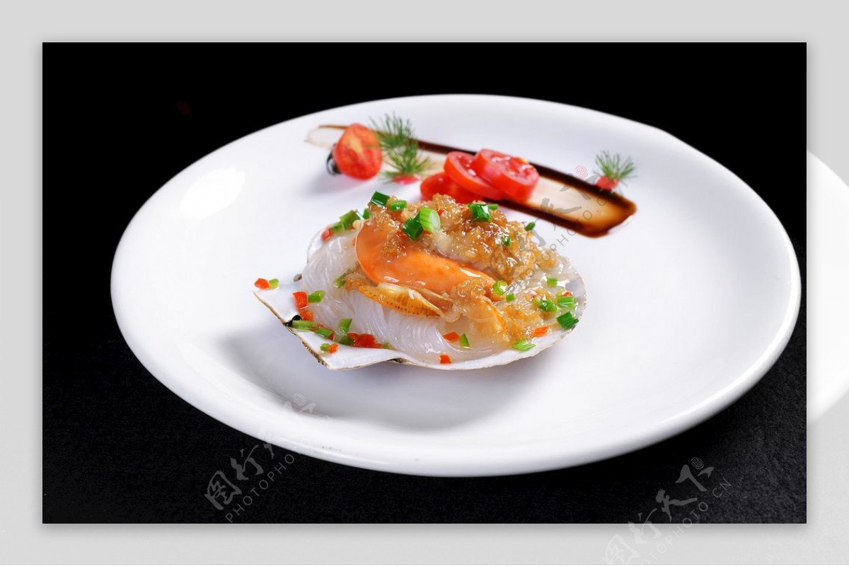 美食海鲜扇贝图片